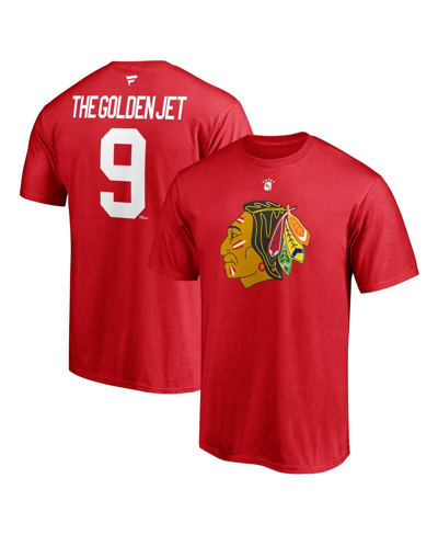 Fanatics Men's  Bobby Hull Red Chicago Blackhawks Authentic Stack Retired Player Nickname And Number