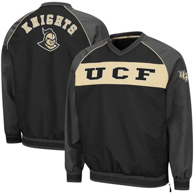 Colosseum Men's Black Ucf Knights Marshgammon Windbreaker V-neck Raglan Pullover Jacket