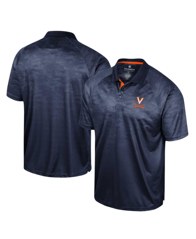 Colosseum Men's  Navy Virginia Cavaliers Honeycomb Raglan Polo Shirt