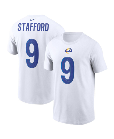 Nike Men's Matthew Stafford White Los Angeles Rams Name And Number T-shirt