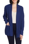 Chaus Open Front Long Cardigan In Parisian Sky