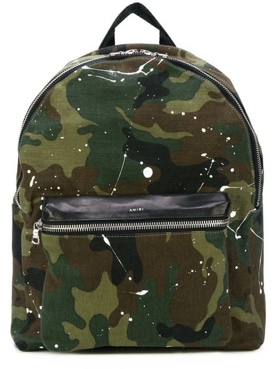 Amiri Leather-trimmed Corduroy Camouflage Backpack