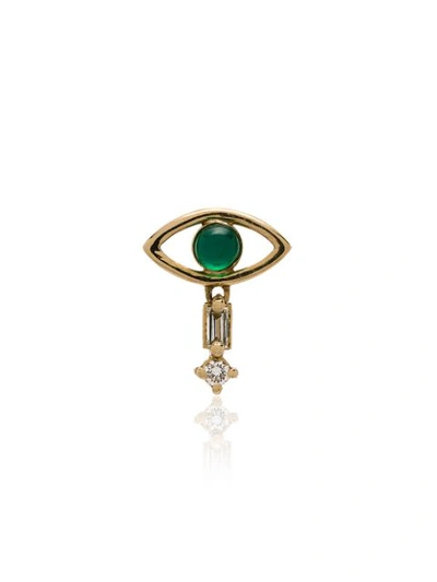 Ileana Makri Emerald Evil Eye Necklance In Metallic