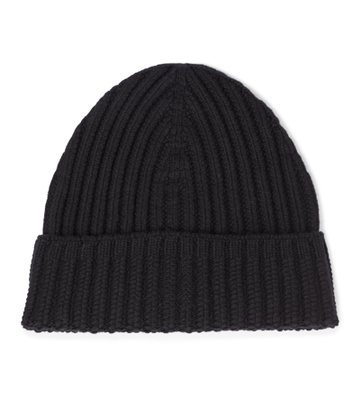 Barrie Ribbed-knit Cashmere Beanie In Black