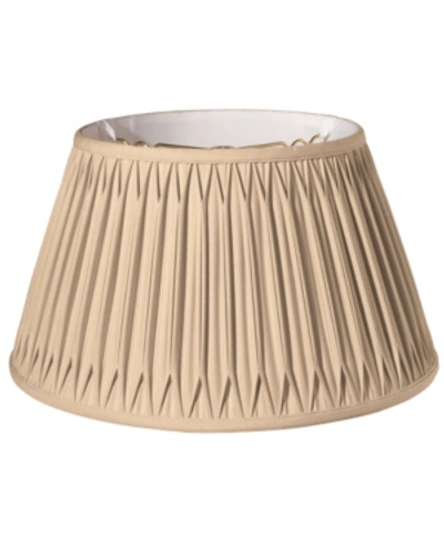 Macy's Cloth Wire Slant Shallow Drum With Double Smocked Pleat Softback Lampshade Collection In Gold