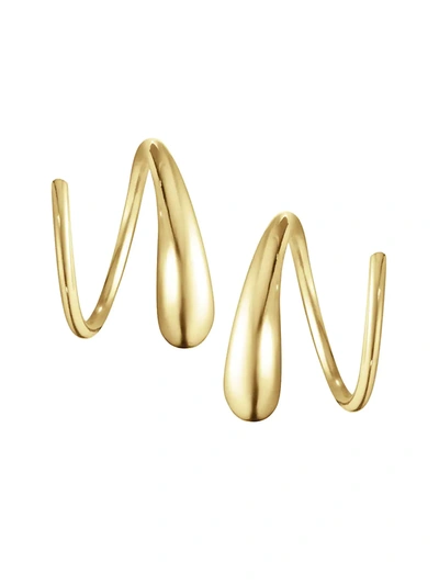 Georg Jensen 18k Yellow Gold Mercy Swirl Threader Earrings