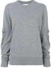 Barrie Romantic Timeless Cashmere Round Neck Pullover In Grey