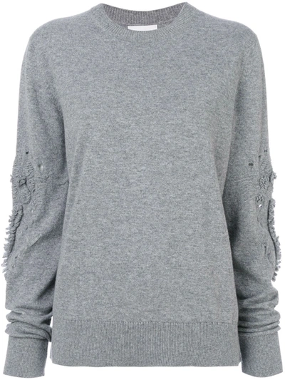 Barrie Romantic Timeless Cashmere Round Neck Pullover In Grey