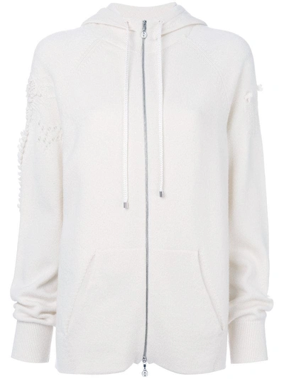 Barrie Zipped Hoodie In White