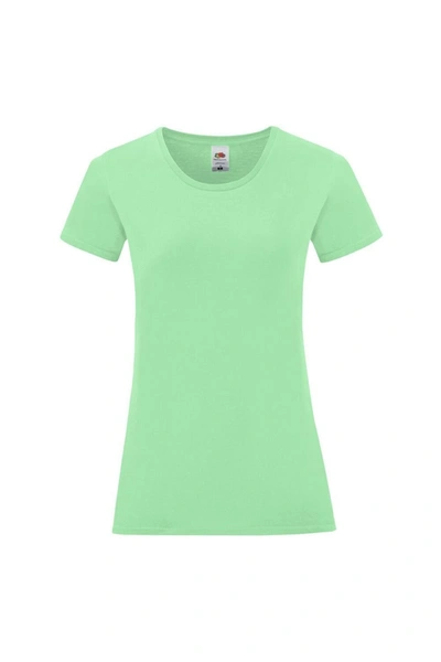 Fruit Of The Loom Womens/ladies Iconic T-shirt In Green