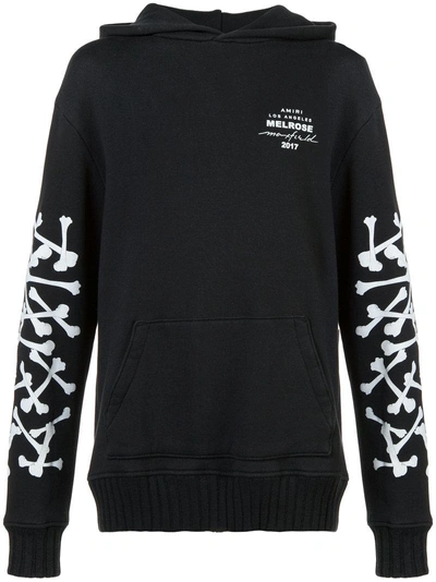Amiri Bones Hooded Cotton Sweatshirt In Black