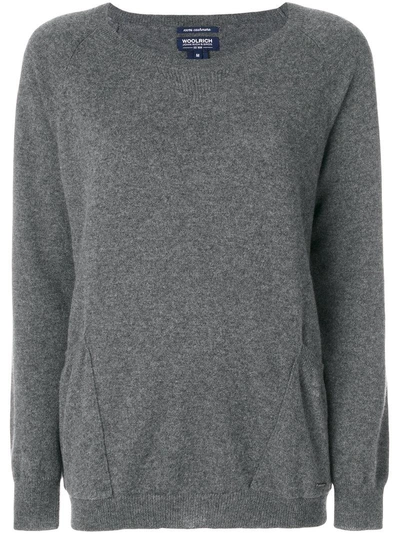 Woolrich Cashmere Pocket Jumper In Grey