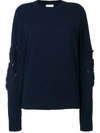 Barrie Romantic Timeless Cashmere Round Neck Pullover In Blue