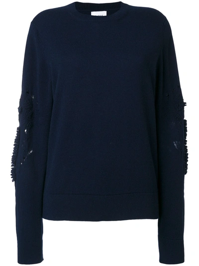 Barrie Romantic Timeless Cashmere Round Neck Pullover In Blue