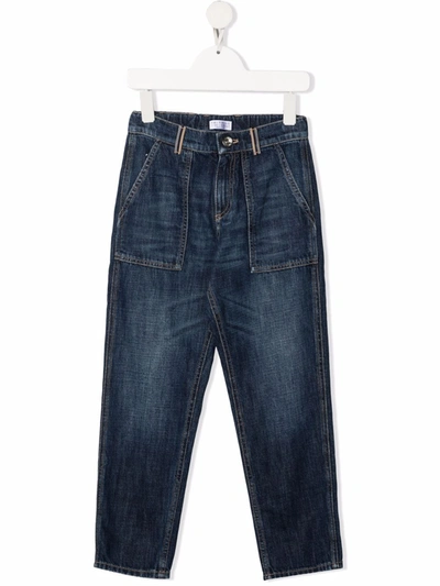 Brunello Cucinelli Kids' Straight-leg Jeans In Blue