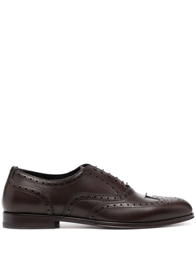 Scarosso Judy Lace-up Leather Brogues In Brown