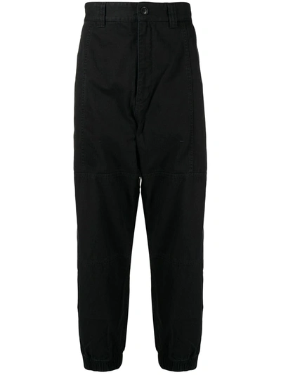Five Cm High-waist Tapered Trousers In Black