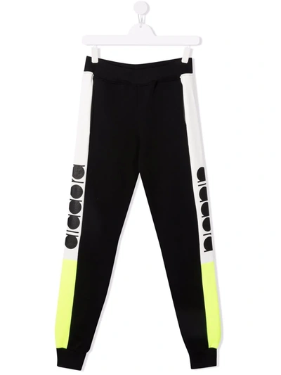 Diadora Junior Kids' Logo Track Trousers In Black