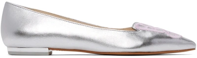 Sophia Webster Embroidered Butterfly Ballerina Flats In Silver