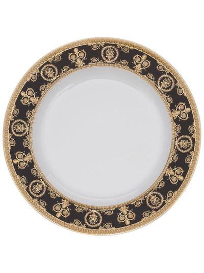 Versace Tableware I Heart Baroque Ceramic Plate (22cm) In Black