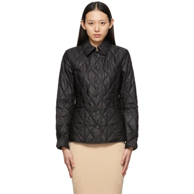 Burberry Fernleigh Thermoregulated Diamond Quilted Jacket In Black