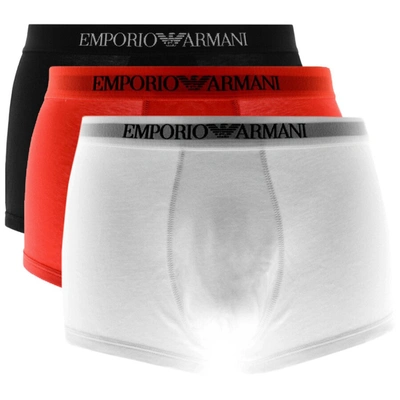 Armani Collezioni Emporio Armani Underwear 3 Pack Trunks In White