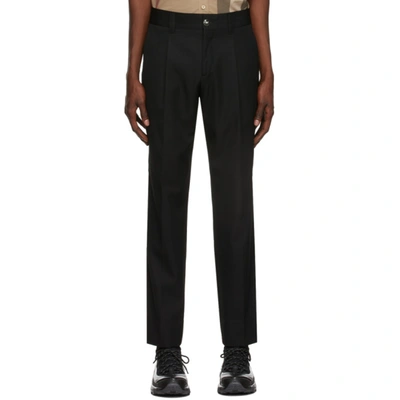 Burberry Black Technical Wool Cropped Tailored Trousers In Grey