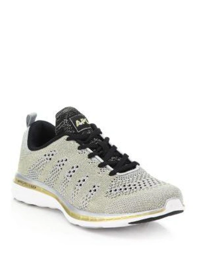Apl Athletic Propulsion Labs Techloom Pro Cashmere Sneakers In Silver Gold