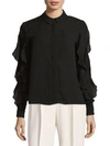 Endless Rose Cascading Ruffle Blouse In Black