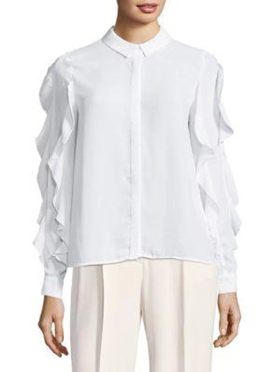 Endless Rose Cascading Ruffle Blouse In Off White