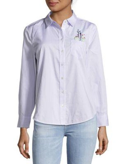 Equipment Cotton Casual Button-down Shirt In Light Blue