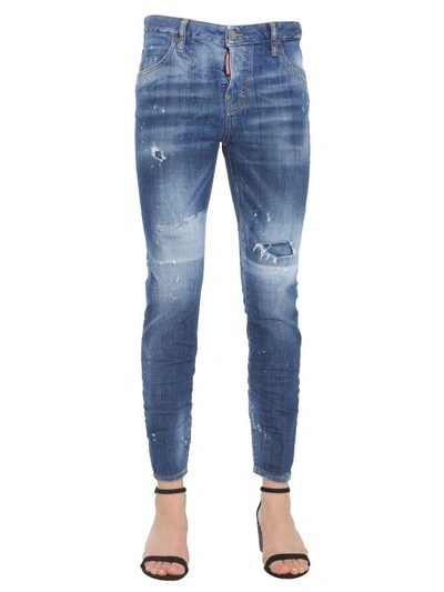 Dsquared2 Cool Girl Fit Jeans In Blu