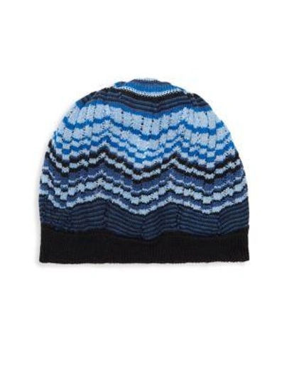 Missoni Herringbone Beanie In Blue