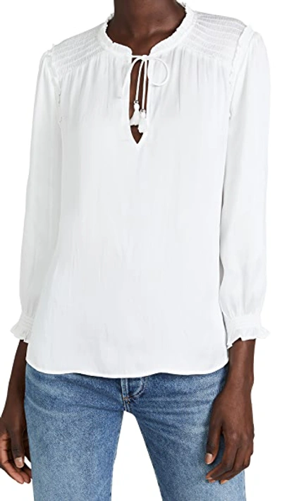 Paige Kaylynn Peasant Top In White