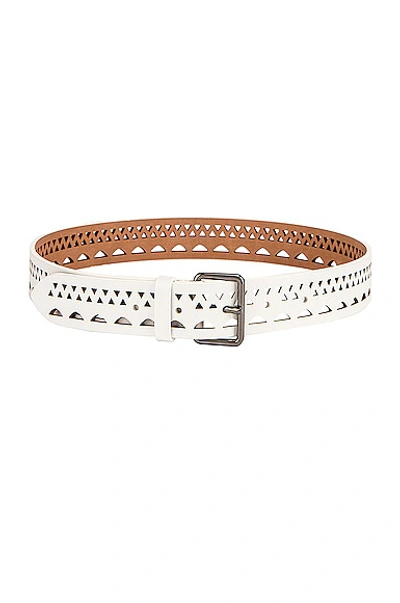 Alaïa White Perforated Leather Belt