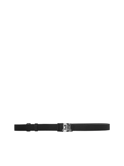 Givenchy 4g Release Buckle Black Leather Belt