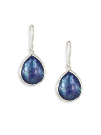 Ippolita Sterling Silver Rock Candy Mother-of-pearl & Lapis Doublet Teardrop Earrings In Blue/silver