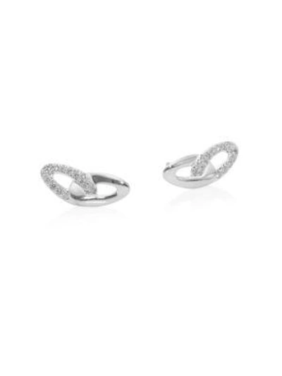 Ippolita 925 Cherish Diamond Link Stud Earrings In Silver