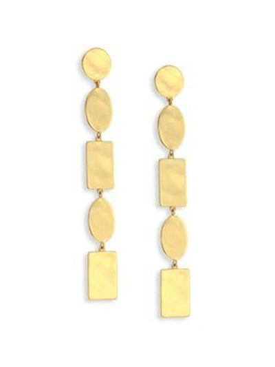 Ippolita 18k Senso Oval & Rectangle Discs Linear Earrings In Gold