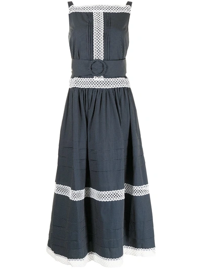 Erdem Lace-appliqué Full Skirt Dress In Blue