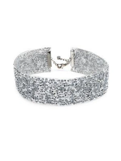 Dannijo Oksana Silicone, Silver-tone And Swarovski Crystal Choker