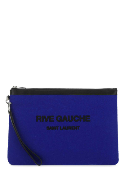 Saint Laurent Rive Gauch Pouch In Sapphire