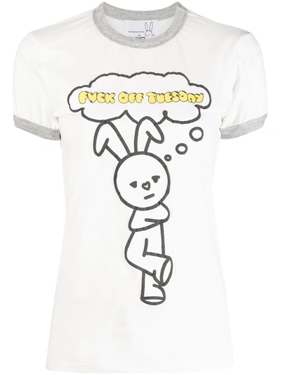 Natasha Zinko Tuesday-print T-shirt In Weiss