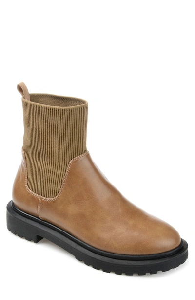 Journee Collection Women's Sabriel Sock Booties In Tan