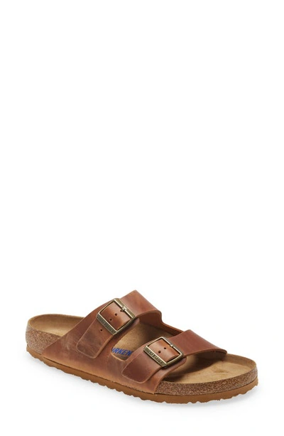 Birkenstock Arizona Soft Slide Sandal In Cognac