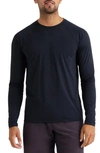 Rhone Crew Neck Long Sleeve T-shirt In Black