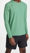 Rhone Crew Neck Long Sleeve T-shirt In Eden Heather