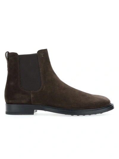 Tod's Men's Polacco Pull On Chelsea Boots In Dark Brown
