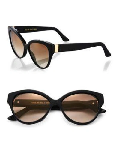 Cutler And Gross Tequila Sunrise 56mm Cat Eye Sunglasses In Black
