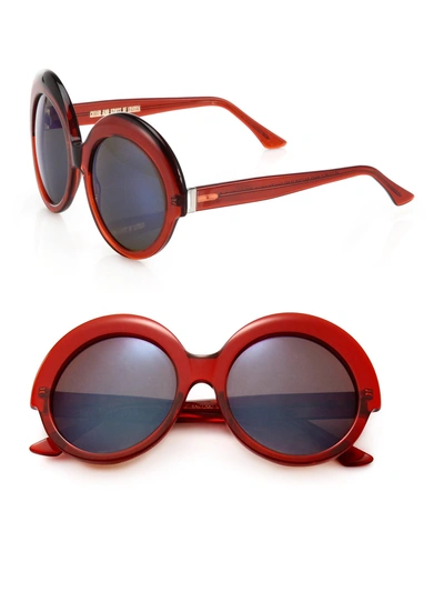 Cutler And Gross 56mm Round Sunglasses In Bright Orange